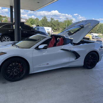 White convertible sports car outdoors