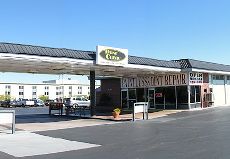 Auto repair shop exterior view